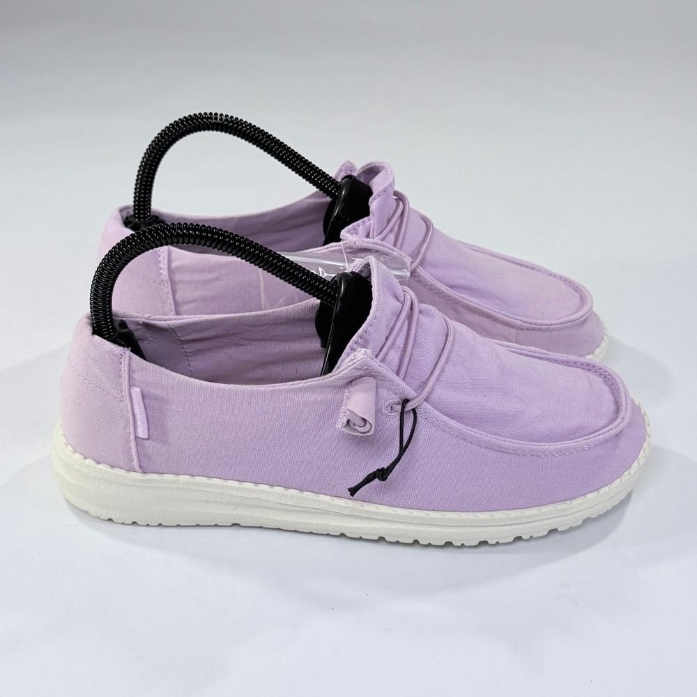 NEW Hey Dude Wendy Shoe Womens 7 Lilac Purple Canvas Slip On Casual Comfort Boho